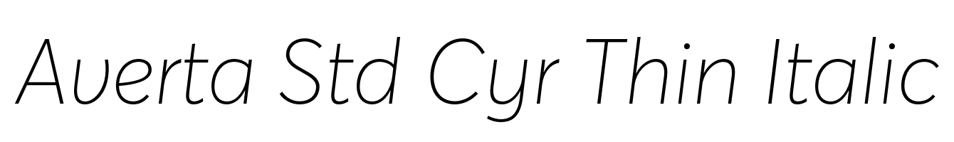 Averta Std Cyr Thin Italic
